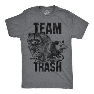 Mens Funny T Shirts Team Trash Sarcastic Raccoon Graphic Novelty Tee For Men